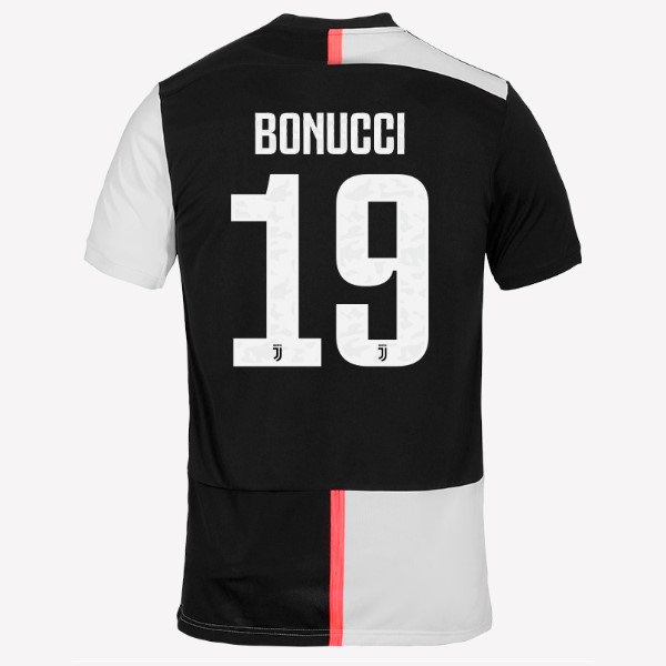 Maillot Football Juventus NO.19 Bonucci Domicile 2019-20 Blanc Noir